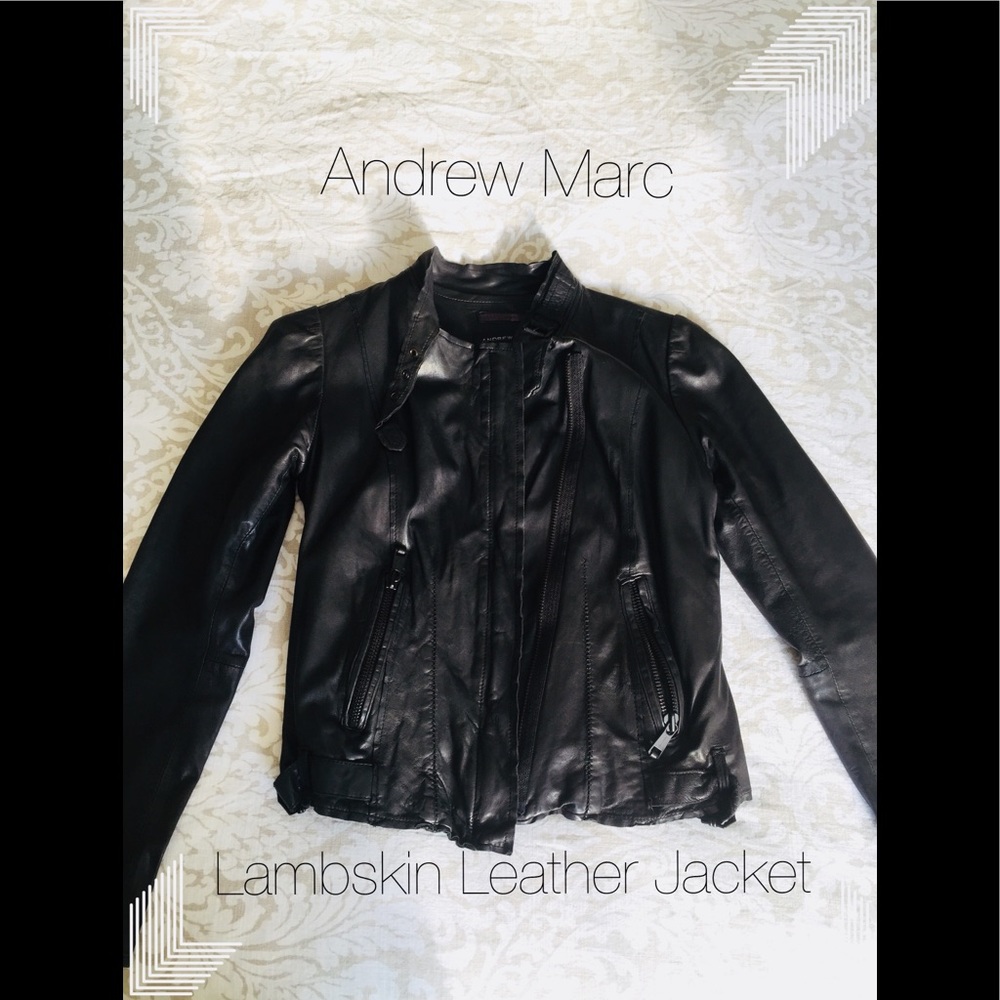 Andrew Marc Lambskin Leather Jacket